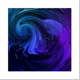 Purple Ombre Ocean Waves Crystal Posters and Art